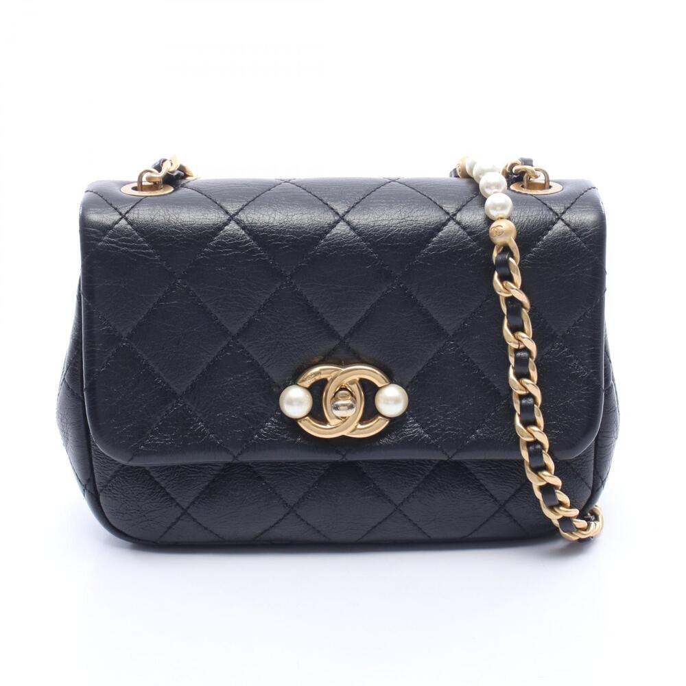 Chanel Matelasse Flap Shoulder Bag Leather Black